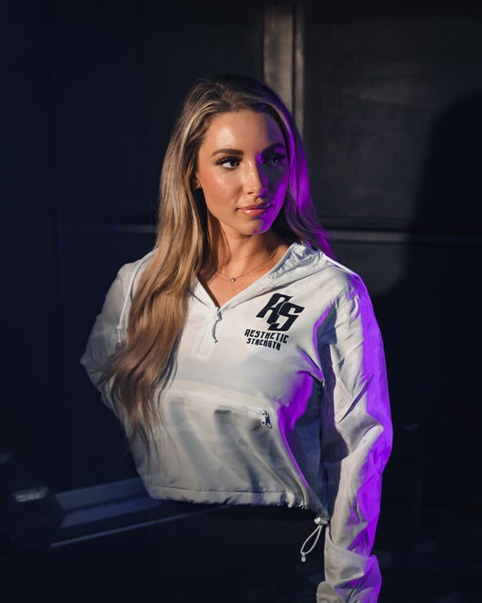 White Camo Crop Windbreaker